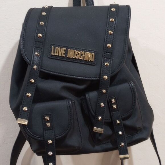Love Moschino Black Gold Spike Stud Backpack main image 12